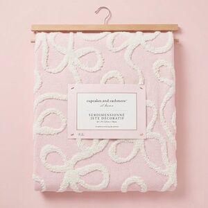 Cupcakes and Cashmere Pink Bow Ribbon Coquette Oversized Blanket Throw